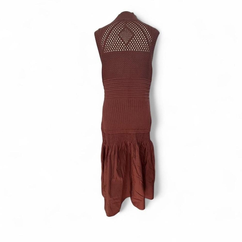 Anthropologie Sleeveless Mock-Neck Drop-Waist Sweater Midi Dress (sz L) 371 - Picture 3 of 9
